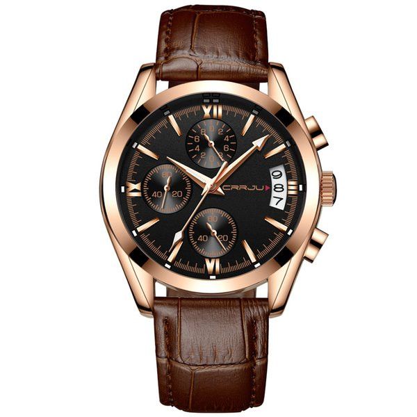 2022 crrju men military watches male black dial business quartz watch men's leather strap waterproof clock date multifunction wristwatc, Slivery;brown
2022 crrju men military watches male black dial business quartz watch men's leather strap waterproof clock date multifunction wristwatc, Slivery;brown