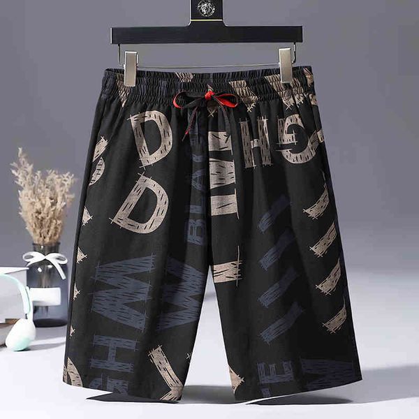men's shorts casual fashion brand printed sports summer straight beach pants, White;black
men's shorts casual fashion brand printed sports summer straight beach pants, White;black
