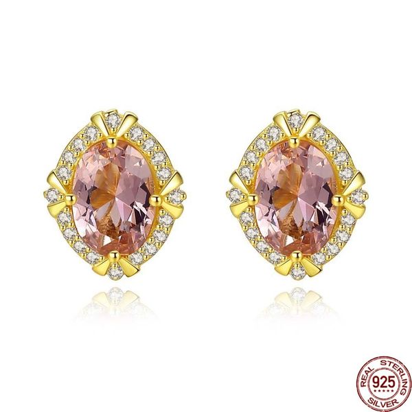 real 925 sterling silver luxury gemstone stud earrings for women big oval morganite engagement earrings jewellery brincos, Golden;silver
real 925 sterling silver luxury gemstone stud earrings for women big oval morganite engagement earrings jewellery brincos, Golden;silver