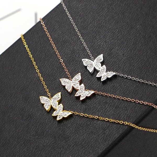 pendant necklaces fashion simple temperament crystal size double butterfly flying necklace woman jewelry wholesale for gift, Silver
pendant necklaces fashion simple temperament crystal size double butterfly flying necklace woman jewelry wholesale for gift, Silver