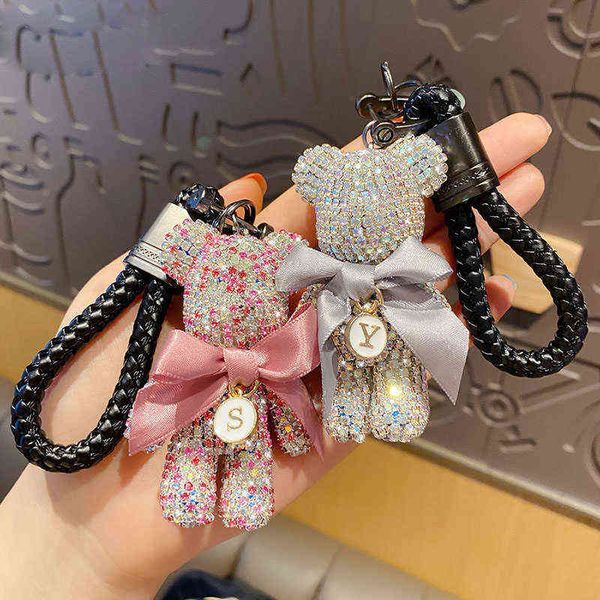 1pc 2022 luxury creative bear crystal diamond keychain fashion punk animal bear keyring for woman car bag pendant key chains gift y220725, Silver
1pc 2022 luxury creative bear crystal diamond keychain fashion punk animal bear keyring for woman car bag pendant key chains gift y220725, Silver