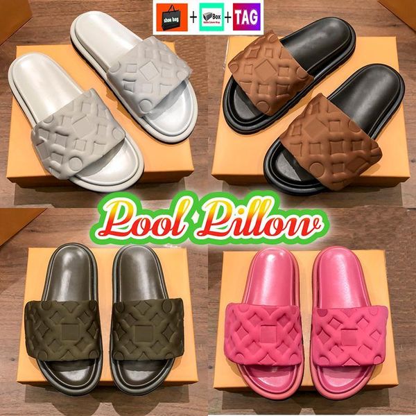 designer slippers pool pillow flat comfort womens slides embossed mules with box fashion lady luxury low heel shoe''louise'&#, Black
designer slippers pool pillow flat comfort womens slides embossed mules with box fashion lady luxury low heel shoe''louise'&#, Black