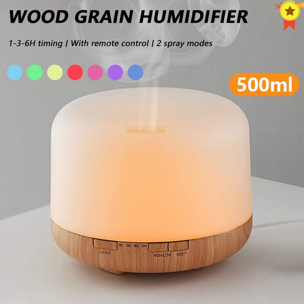 500ml wood essential oil diffuser ultrasonic usb air humidifier with 7 color led lights remote control office home difusor
500ml wood essential oil diffuser ultrasonic usb air humidifier with 7 color led lights remote control office home difusor
