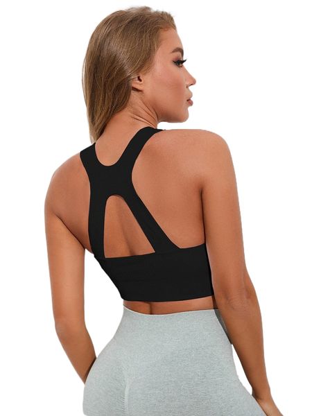 high support seamless cut out sports bra v0nc#, Gray
high support seamless cut out sports bra v0nc#, Gray