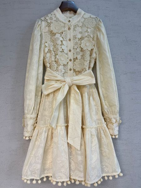 early spring dress 2022 australian chao brand stand collar embroidery hem ball stitching dress, Black
early spring dress 2022 australian chao brand stand collar embroidery hem ball stitching dress, Black