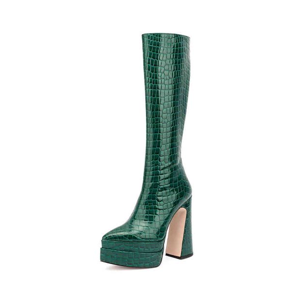 boots 2022 autumn and winter new pointed thick high heels double water table back zipper legged women's middle knee 220722, Black
boots 2022 autumn and winter new pointed thick high heels double water table back zipper legged women's middle knee 220722, Black