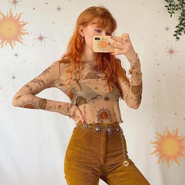 women's t-shirt harajuku sun moon print mesh female long sleeve transparent crop tees fashion summer t shirt clothes, White
women's t-shirt harajuku sun moon print mesh female long sleeve transparent crop tees fashion summer t shirt clothes, White
