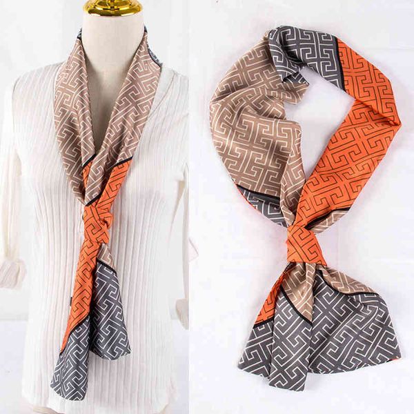silk scarf small long hair band women's spring and autumn summer binding bag thin decorative belt versatile neck protection, Blue;gray
silk scarf small long hair band women's spring and autumn summer binding bag thin decorative belt versatile neck protection, Blue;gray