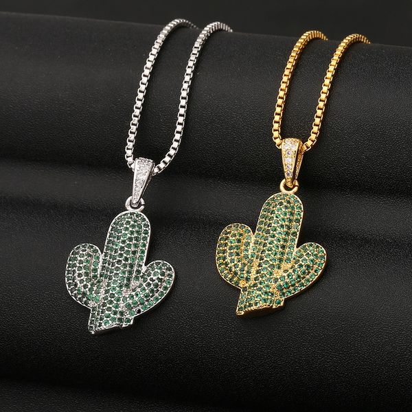 new designed cactus pendant luxurious necklace micro inlays diamonds men women hip hop punk long necklaces designer jewelry sweater chain 01, Silver
new designed cactus pendant luxurious necklace micro inlays diamonds men women hip hop punk long necklaces designer jewelry sweater chain 01, Silver