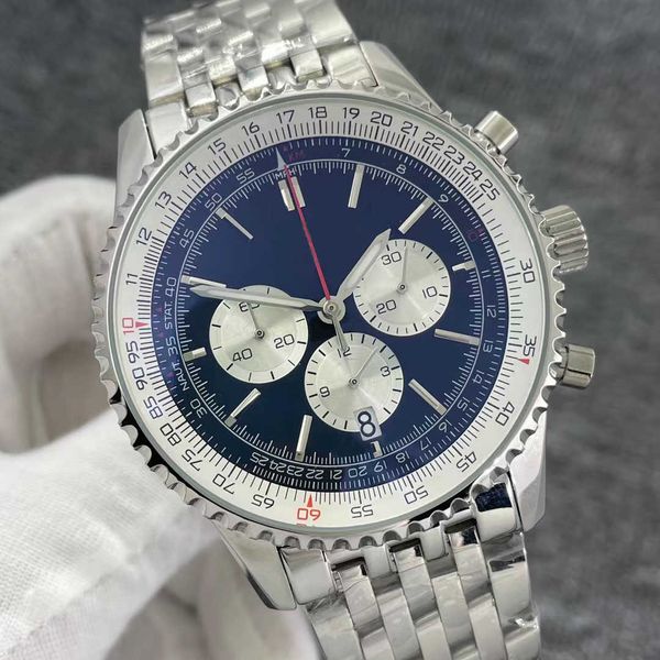 new b01 46mm quality navitimer watch chronograph quartz movement steel black dial 50th anniversary men watch stainless strap mens, Slivery;brown
new b01 46mm quality navitimer watch chronograph quartz movement steel black dial 50th anniversary men watch stainless strap mens, Slivery;brown