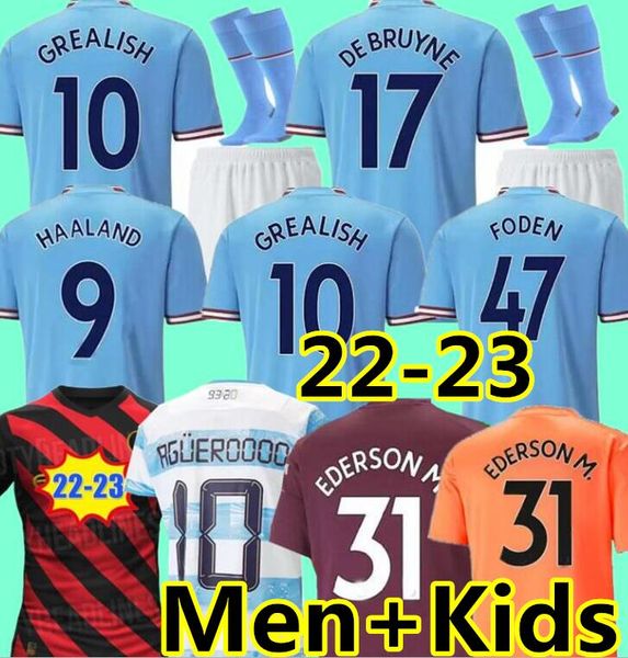 21 22 23 haaland soccer jersey grealish sterling ferran de bruyne foden mahrez bernardo 2022 2023 mans cities football shirts men kids kit a, Black;yellow
21 22 23 haaland soccer jersey grealish sterling ferran de bruyne foden mahrez bernardo 2022 2023 mans cities football shirts men kids kit a, Black;yellow