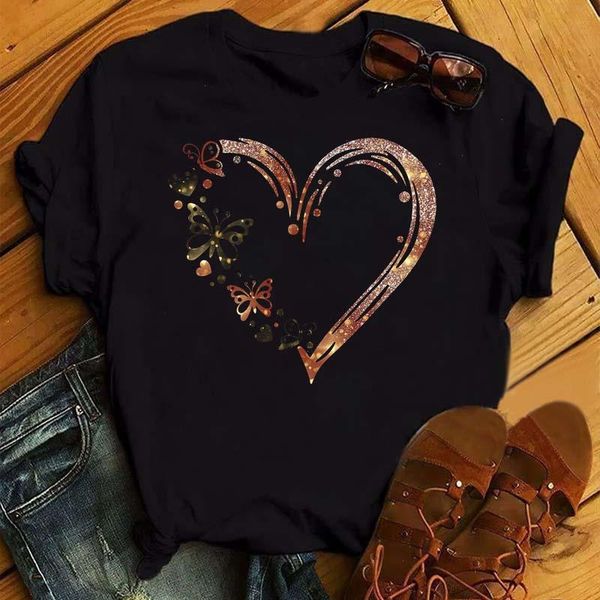 womens t-shirt fashion butterfly heart print harajuku graphic shirt casual round neck short sleeve tees, White
womens t-shirt fashion butterfly heart print harajuku graphic shirt casual round neck short sleeve tees, White