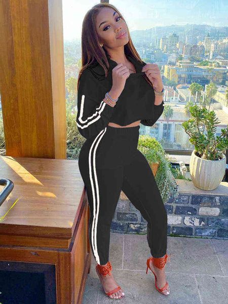active sporty two piece lounge sets female sweatsuits casual hooded long sleeve pullover and side striped jogger pant tracksuits, White
active sporty two piece lounge sets female sweatsuits casual hooded long sleeve pullover and side striped jogger pant tracksuits, White