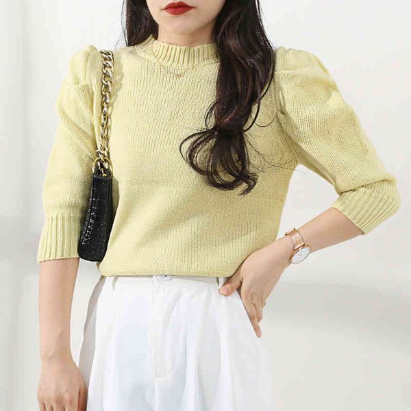 women's hoodies sweatshirts bubble sleeve soft milk sweater yellow early autumn middle foreign style knitted women 11l3, Black
women's hoodies sweatshirts bubble sleeve soft milk sweater yellow early autumn middle foreign style knitted women 11l3, Black
