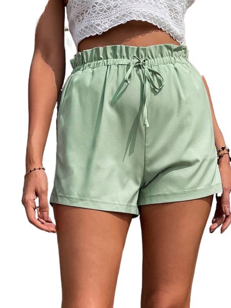 paperbag waist tie front shorts y4wg#, White;black