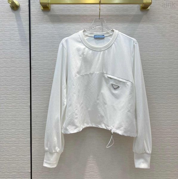 women's t-shirt long sleeve designer shirt fashion inverted triangle letter thin sweater lady short size s-l, White
women's t-shirt long sleeve designer shirt fashion inverted triangle letter thin sweater lady short size s-l, White