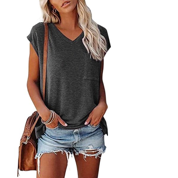 womens t shirts basic v neck tee loose fitting casual short sleeve y1jz#, White;black
womens t shirts basic v neck tee loose fitting casual short sleeve y1jz#, White;black