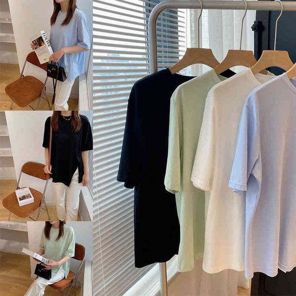 women's t-shirt p6578as 22 spring and summer casual loose smooth irregular t-shirt, White
women's t-shirt p6578as 22 spring and summer casual loose smooth irregular t-shirt, White