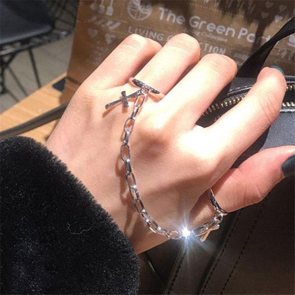 cluster rings punk hip-hop cross ring hand silver color plated retro finger chain adjustable jewelry gift for party, Golden;silver
cluster rings punk hip-hop cross ring hand silver color plated retro finger chain adjustable jewelry gift for party, Golden;silver