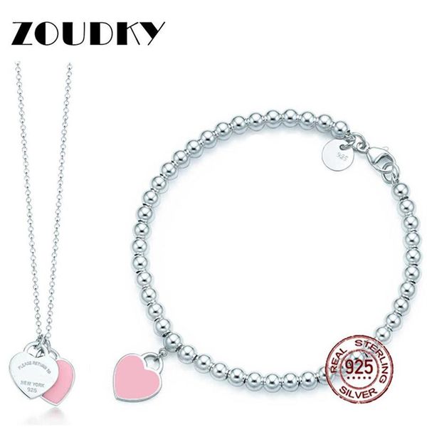 dorapang heart shaped bracelet & necklace 100% 925 sterling silver pink pendant simple design for women elegant gift jewelry237p
dorapang heart shaped bracelet & necklace 100% 925 sterling silver pink pendant simple design for women elegant gift jewelry237p