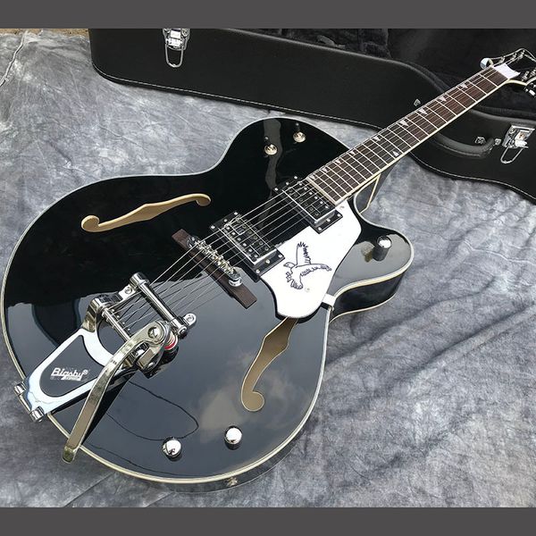 chinese electric guitar g jazz gret black color hollow body big sby tremolo chrome hardware rosewood 6 strings
chinese electric guitar g jazz gret black color hollow body big sby tremolo chrome hardware rosewood 6 strings