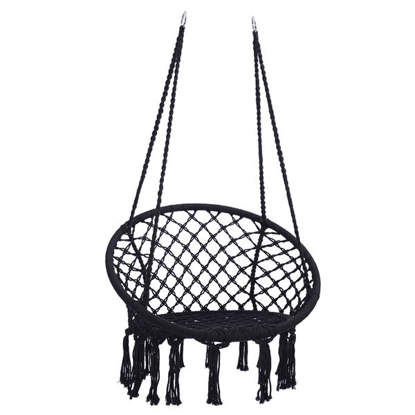 new for indoor and outdoor set hammock chair macrame swing max 330 lbs black hanging cotton rope swingchair
new for indoor and outdoor set hammock chair macrame swing max 330 lbs black hanging cotton rope swingchair