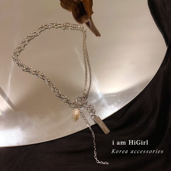 korean diamond stitching pearl pendant necklace simple temperamental and personalized fashion trending clavicle chain short necklace women, Silver
korean diamond stitching pearl pendant necklace simple temperamental and personalized fashion trending clavicle chain short necklace women, Silver