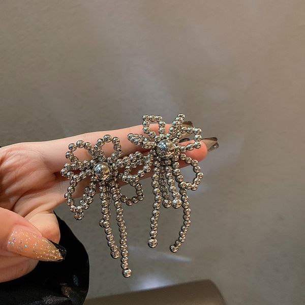 korean fashion design bead bow earrings metal cold style graceful earrings internet celebrity exaggerated trendy eardrop for women, Golden
korean fashion design bead bow earrings metal cold style graceful earrings internet celebrity exaggerated trendy eardrop for women, Golden