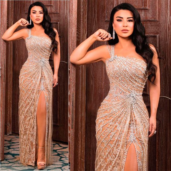 arabic champagne prom dresses one shoulder mermaid evening dress custom made side split sequined lace appliques formal party gown, Black;red
arabic champagne prom dresses one shoulder mermaid evening dress custom made side split sequined lace appliques formal party gown, Black;red