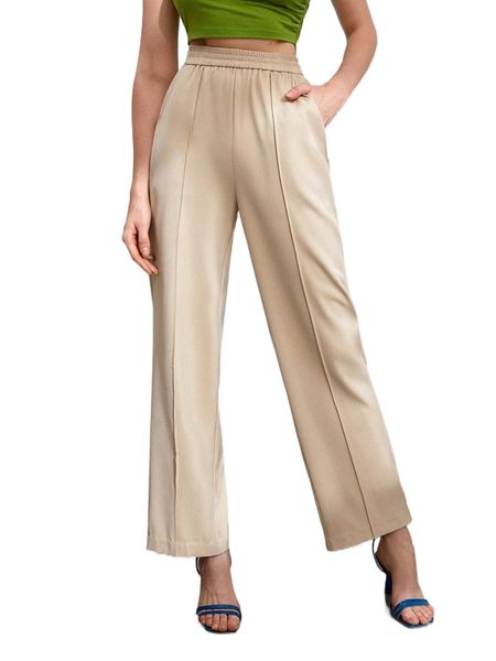 seam front high waist pants b5k9#, Black;white
seam front high waist pants b5k9#, Black;white