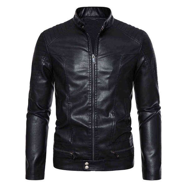 autumn leather bomber moto jacket solid motorcycle man leather jacket stand collar pu leather jackets coats t220728, Black
autumn leather bomber moto jacket solid motorcycle man leather jacket stand collar pu leather jackets coats t220728, Black