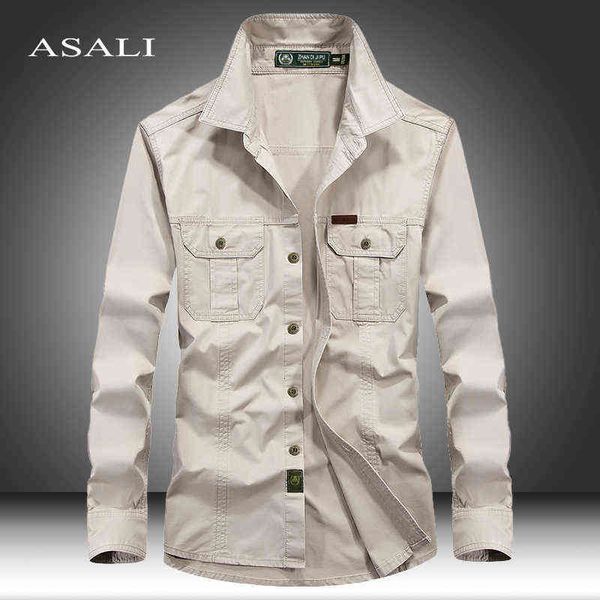 new men's casual shirt pure cotton tooling male overshirt 2022 military cotton shirts men brand clothing leisure shirt blouse y220803, Black;brown
new men's casual shirt pure cotton tooling male overshirt 2022 military cotton shirts men brand clothing leisure shirt blouse y220803, Black;brown