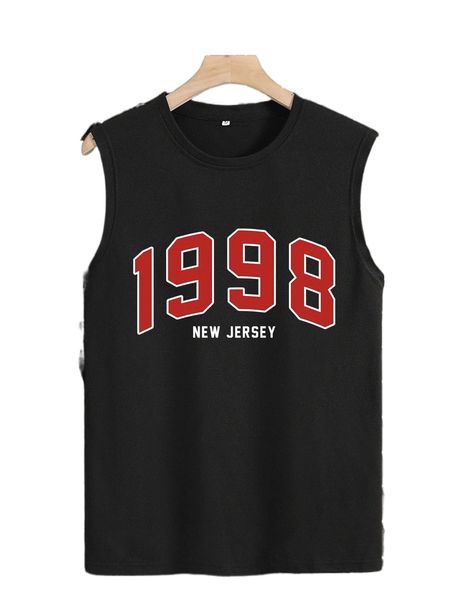 men letter graphic tank r9gl#, White;black
