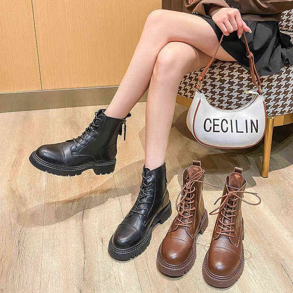 back double zipper leather british style martin women 2022 new autumn and winter fashion versatile thick soled lace up short boots, Black
back double zipper leather british style martin women 2022 new autumn and winter fashion versatile thick soled lace up short boots, Black