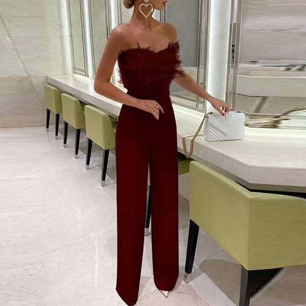 elegant feather patchwork lace up office jumpsuit summer women solid romper overalls sleeveless wrap wide leg playsuit 220628, Black;white
elegant feather patchwork lace up office jumpsuit summer women solid romper overalls sleeveless wrap wide leg playsuit 220628, Black;white