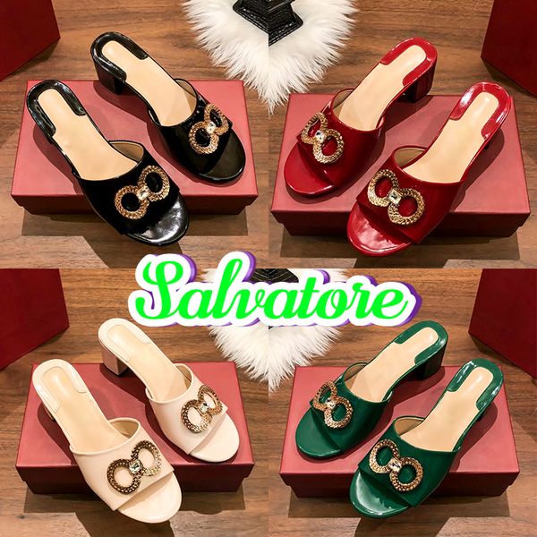 designer salvatore slippers womens med heel slide sandals crystal embellished heeled gancini with box fashion women shoes lady block heel sa, Black
designer salvatore slippers womens med heel slide sandals crystal embellished heeled gancini with box fashion women shoes lady block heel sa, Black
