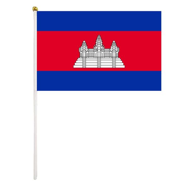 cambodia hand waving flag 14x21cm premium polyester mini world country flag banner with plastic flagpole
cambodia hand waving flag 14x21cm premium polyester mini world country flag banner with plastic flagpole