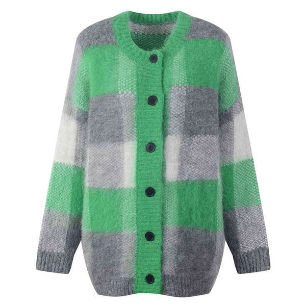 women's knits tees knitted cardigan women's autumn korean loose medium length striped mohair long sleeved lazy sweater wuri, White
women's knits tees knitted cardigan women's autumn korean loose medium length striped mohair long sleeved lazy sweater wuri, White
