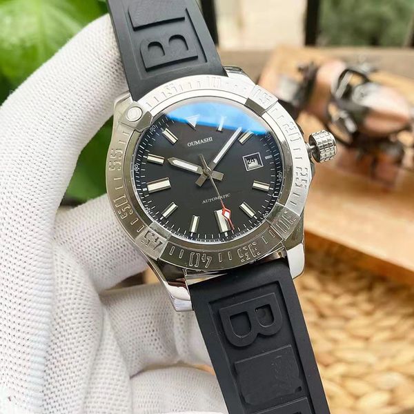luxury 42mm men's watch automatic mechanical watch rubber strap sapphire glass calendar, Slivery;brown
luxury 42mm men's watch automatic mechanical watch rubber strap sapphire glass calendar, Slivery;brown