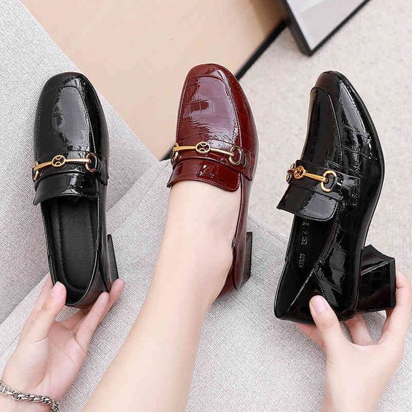 dress shoes leather lefu women's shoes autumn medium heel large spring and lacquer leather thick single small htrl, Black
dress shoes leather lefu women's shoes autumn medium heel large spring and lacquer leather thick single small htrl, Black