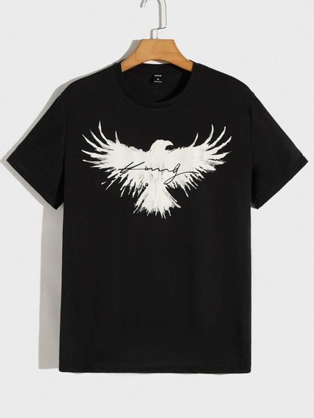 men eagle and letter graphic tee u2cu#, White;black