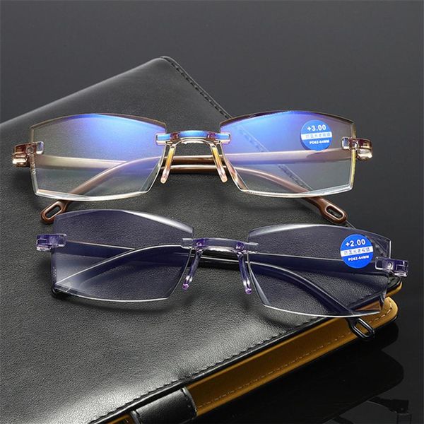 men rimless reading glasses bifocal far near anti blue light magnification women presbyopic glasses218s, White;black
men rimless reading glasses bifocal far near anti blue light magnification women presbyopic glasses218s, White;black