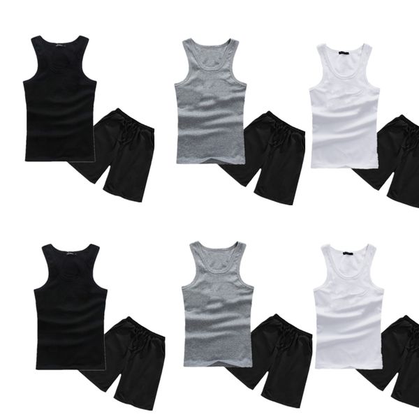 men's summer sports t shirt designers beach suits vest 2-piece fashion sportswear holiday casual tracksuit breathable cotton joggers fi, White;black
men's summer sports t shirt designers beach suits vest 2-piece fashion sportswear holiday casual tracksuit breathable cotton joggers fi, White;black