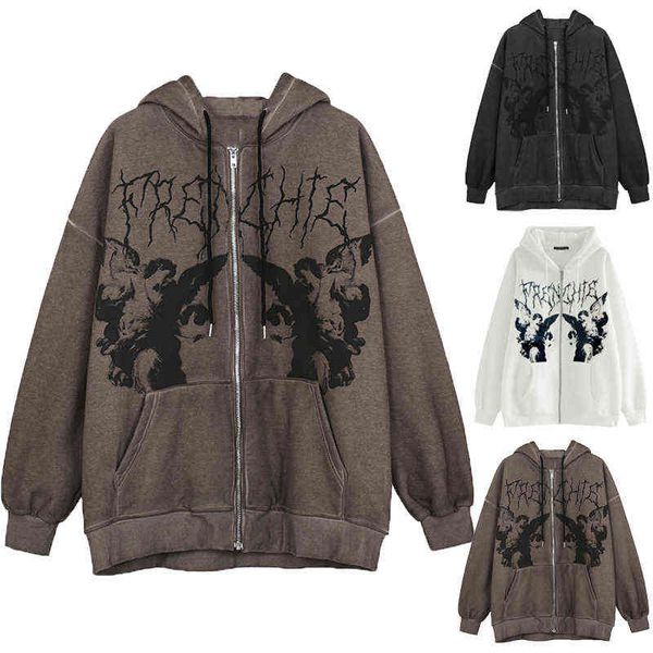 harajuku women's jacket coat hip hop y2k angel dark print long sleeve hoodies coat autumn punk zip up hooded sweatshirt jacket, Black
harajuku women's jacket coat hip hop y2k angel dark print long sleeve hoodies coat autumn punk zip up hooded sweatshirt jacket, Black