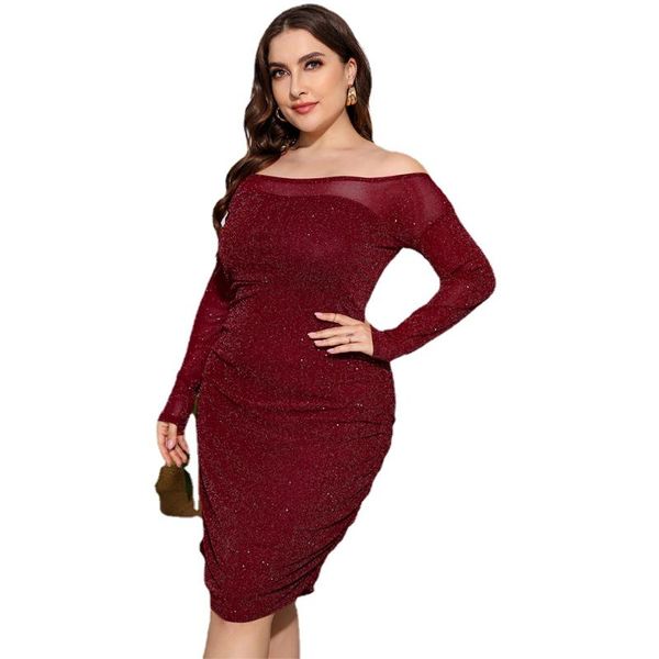 plus size dresses women's solid sheath dress slash neck long sleeve slim bag hip hollow diamonds large wedding party, Black
plus size dresses women's solid sheath dress slash neck long sleeve slim bag hip hollow diamonds large wedding party, Black