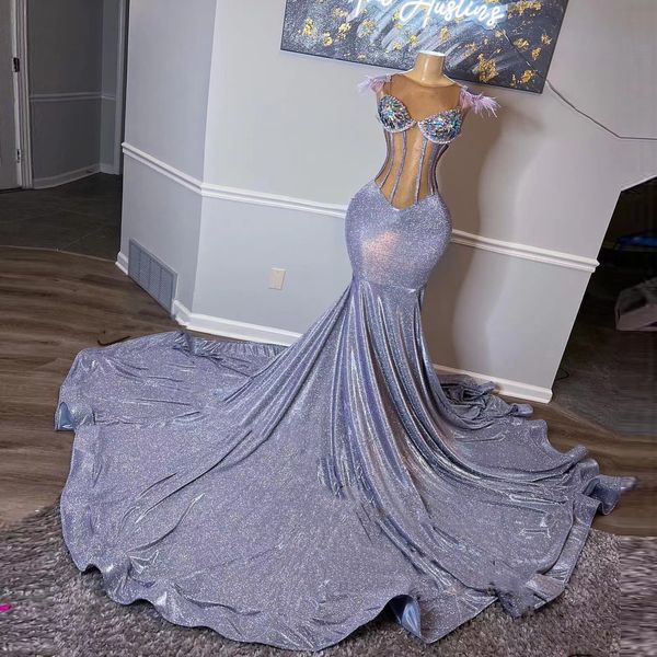 sparkle backless prom dress sequined beading crystal feather long mermaid gowns formal evening party dresses, Black
sparkle backless prom dress sequined beading crystal feather long mermaid gowns formal evening party dresses, Black