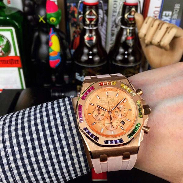 mens watch waterproof fashion watches 42mm equipped with japanese multi-function quartz movement montre de luxe lady business wristwatches, Slivery;brown
mens watch waterproof fashion watches 42mm equipped with japanese multi-function quartz movement montre de luxe lady business wristwatches, Slivery;brown
