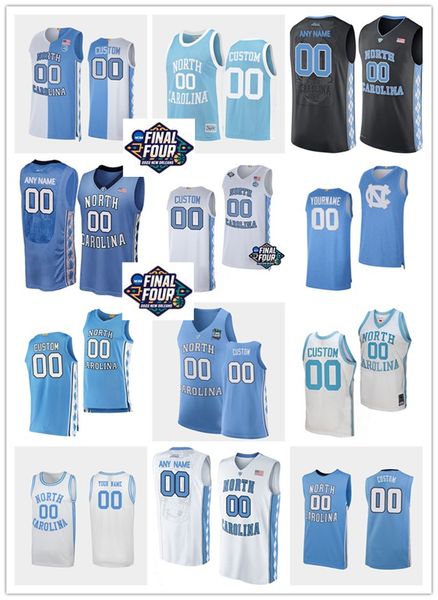 2022 final four custom unc north carolina tar heels basketball jersey 33 antawn jamison 50 tyler hansbrough 1 theo pinson 13 cameron johnson, Black