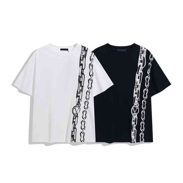 designer ss summer europe paris iron chain print t shirts fashion mens short sve tshirt women cloth casual cotton tee, White;black
designer ss summer europe paris iron chain print t shirts fashion mens short sve tshirt women cloth casual cotton tee, White;black