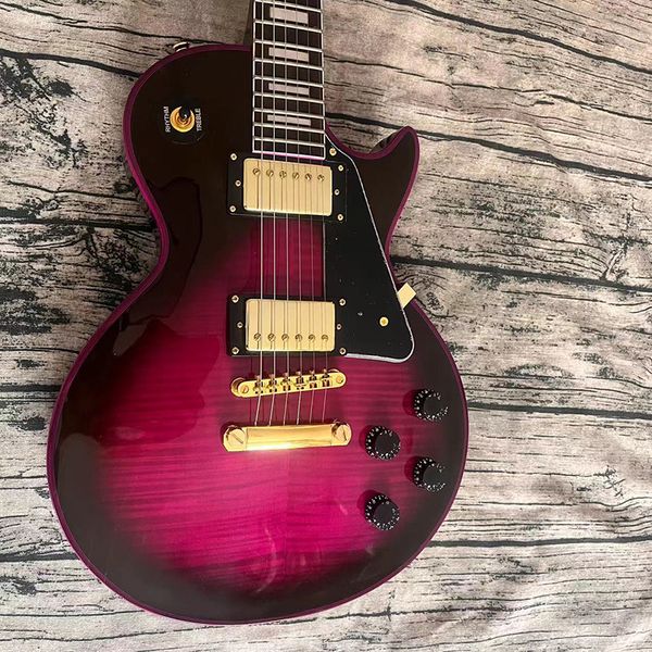 famous brand electric guitar noble purple surface golden accessories professional wood moving timbre
famous brand electric guitar noble purple surface golden accessories professional wood moving timbre